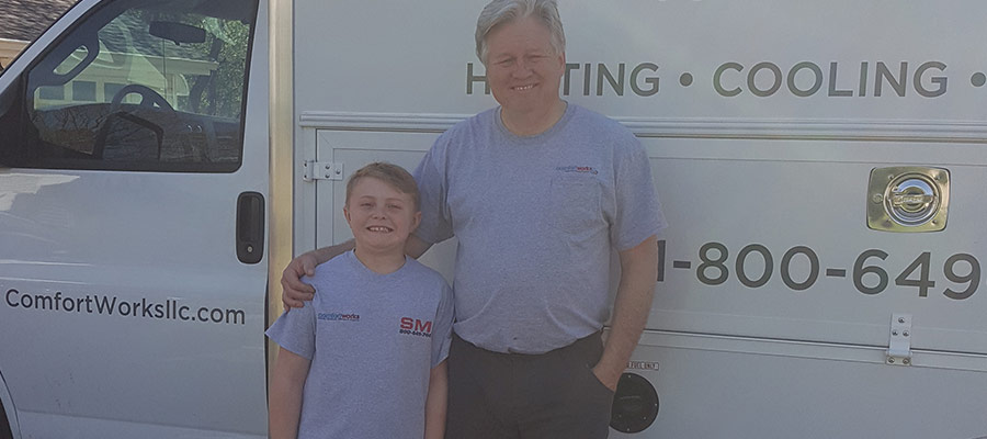 Father And Son By Comfortworks Cooling and Heating Van